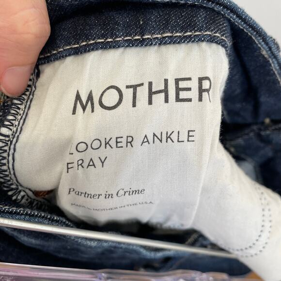 Mother Jeans The Looker Ankle Fray Partner in Crime Wash Dark Distressed 29 - Picture 4 of 8